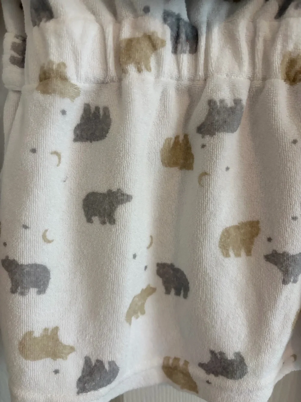 Carter’s Baby Hooded Bathrobe 0-9M Neutral Bear Print Plush Spa Robe